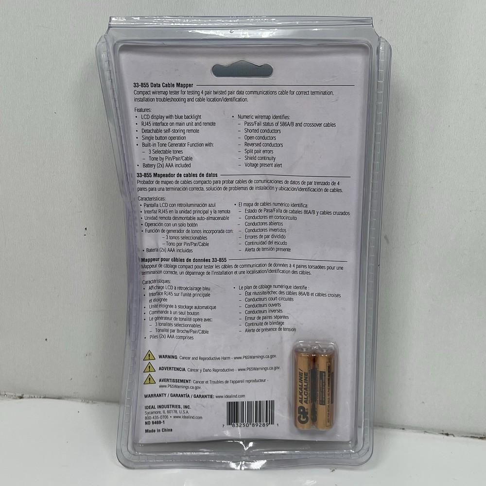Ideal Electrical Data Cable/RJ45 LCD Wiremapper 33-855