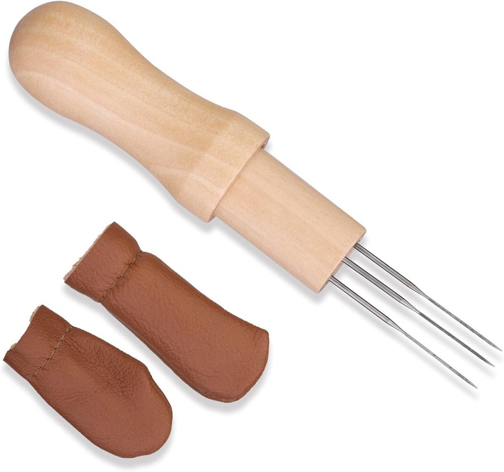Complete Wool Felting Kit - Includes 3 Needles, Finger Protector & Craft Guide