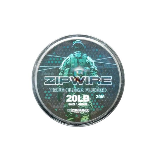 Commando Zip Wire Fluorocarbon Hooklink 20lb Clear