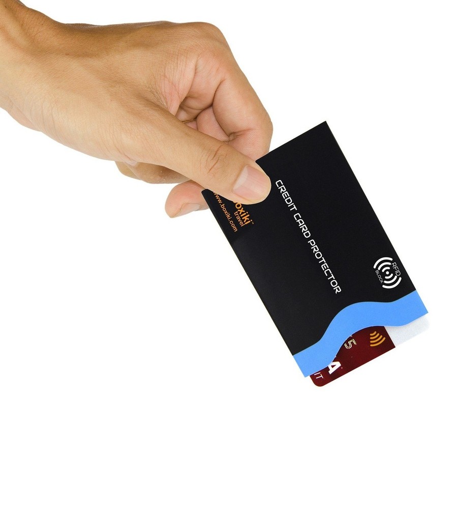 Boxiki Travel RFID Protection Bundle: Sleeves Set with Color Coding and Hidde...