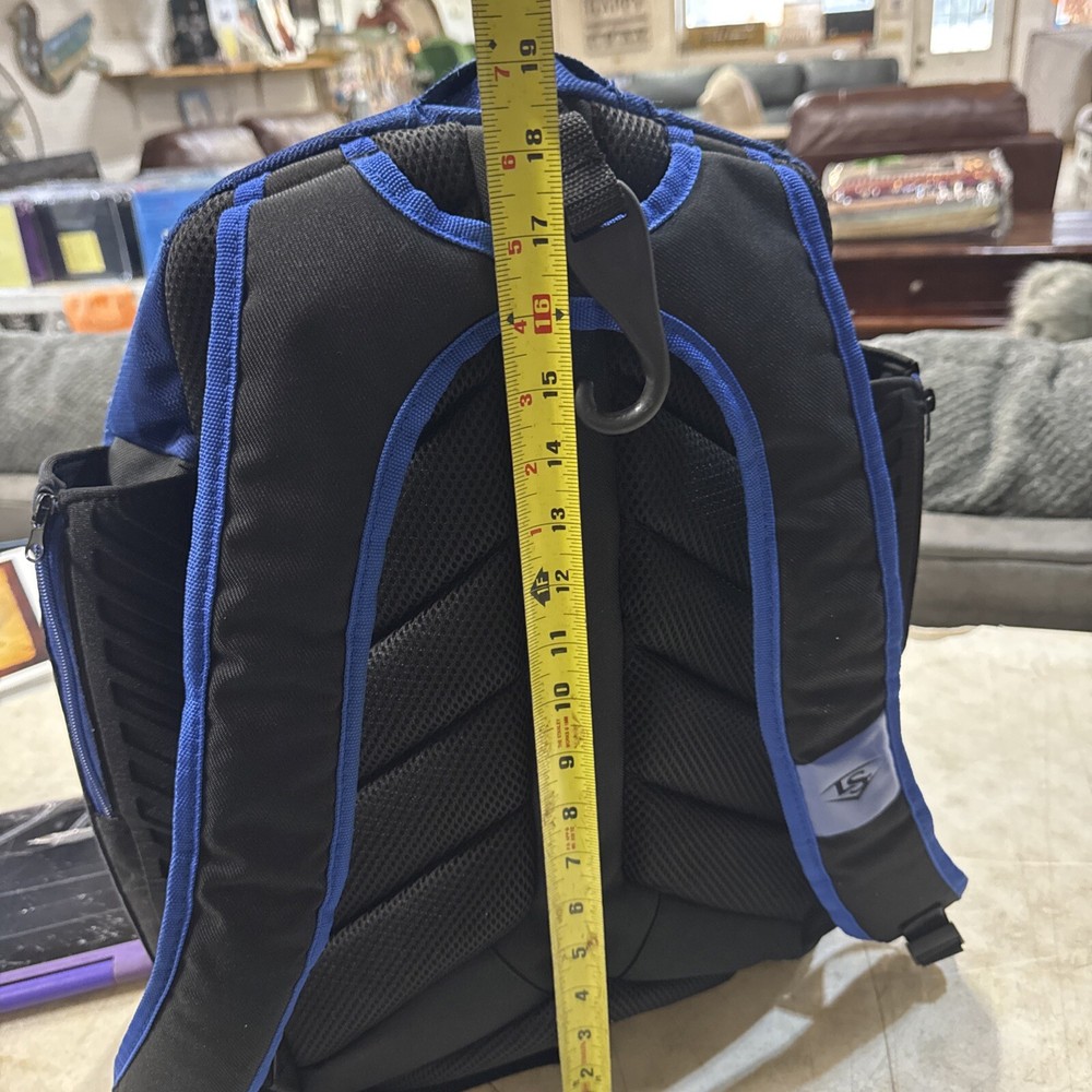 Louisville Slugger Black Blue Softball Backpack-2 Bat Capacity-Hook-Outer Pouch