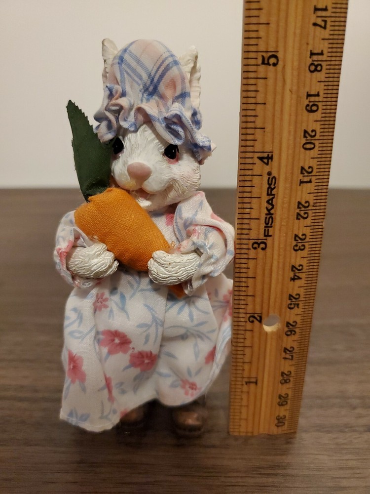 Easter Bunny Rabbit Dressed With Carrots Resin Or Hard Plastic