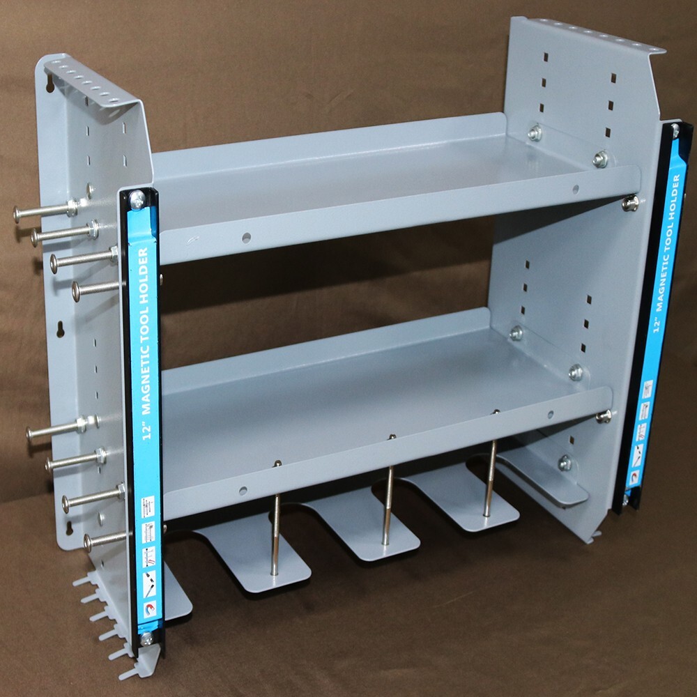 Multi-function Fixed Wall Type Three-layer Tool Rack w/12" Magnetic Strip 005821