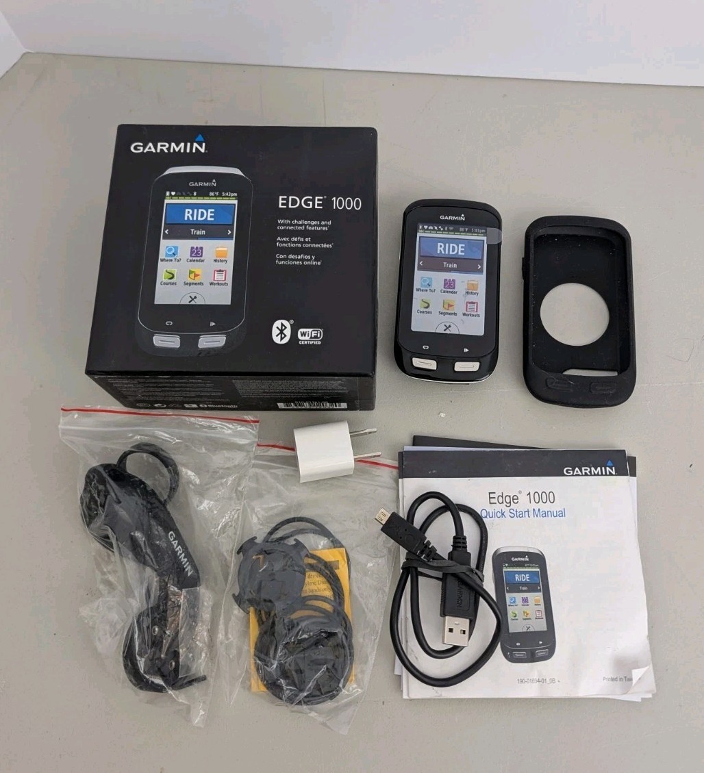 Garmin Edge 1000 Bike Computer With Box (Tested)