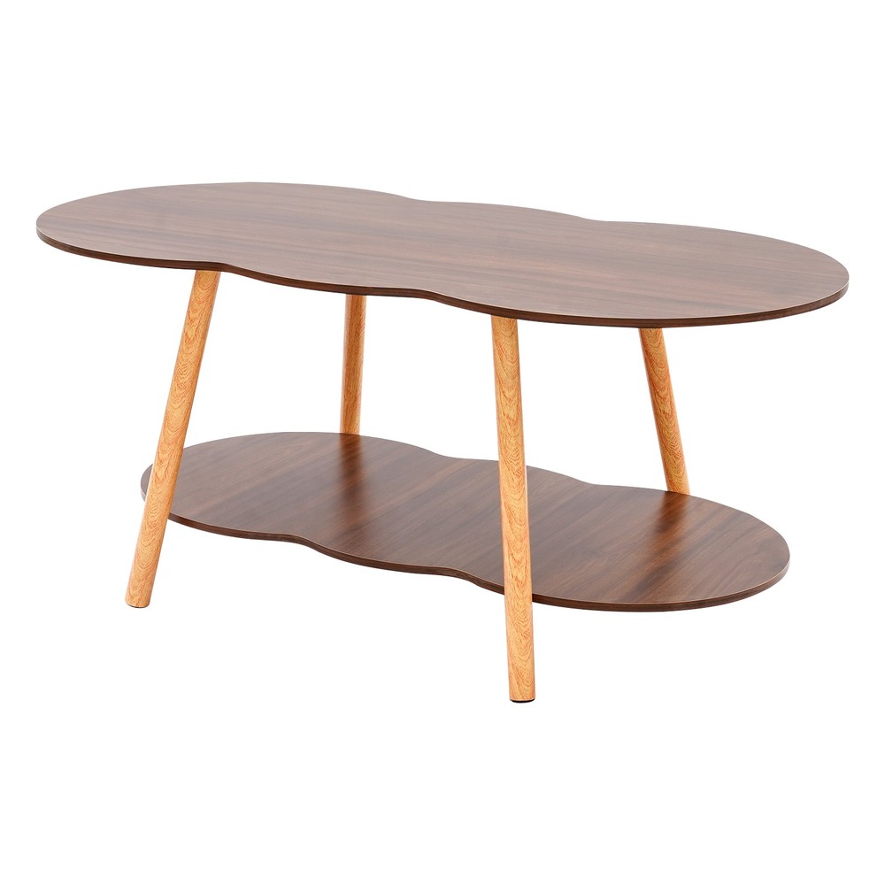 2 Tier Cloud-shaped Sofa Table Modern Coffee Table End Table for Home Office