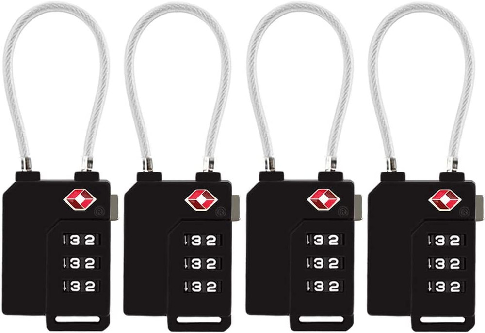 TSA Lock Security 3 Digit Combination Suitcase Luggage Bag Code Lock Padlock (Bl