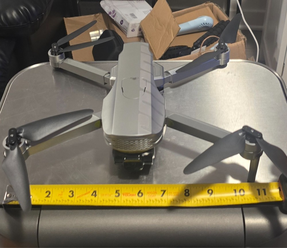 10” Foldable Quadcopter Drone + Remote + 2 Batteries | Untested As-Is | Powers O