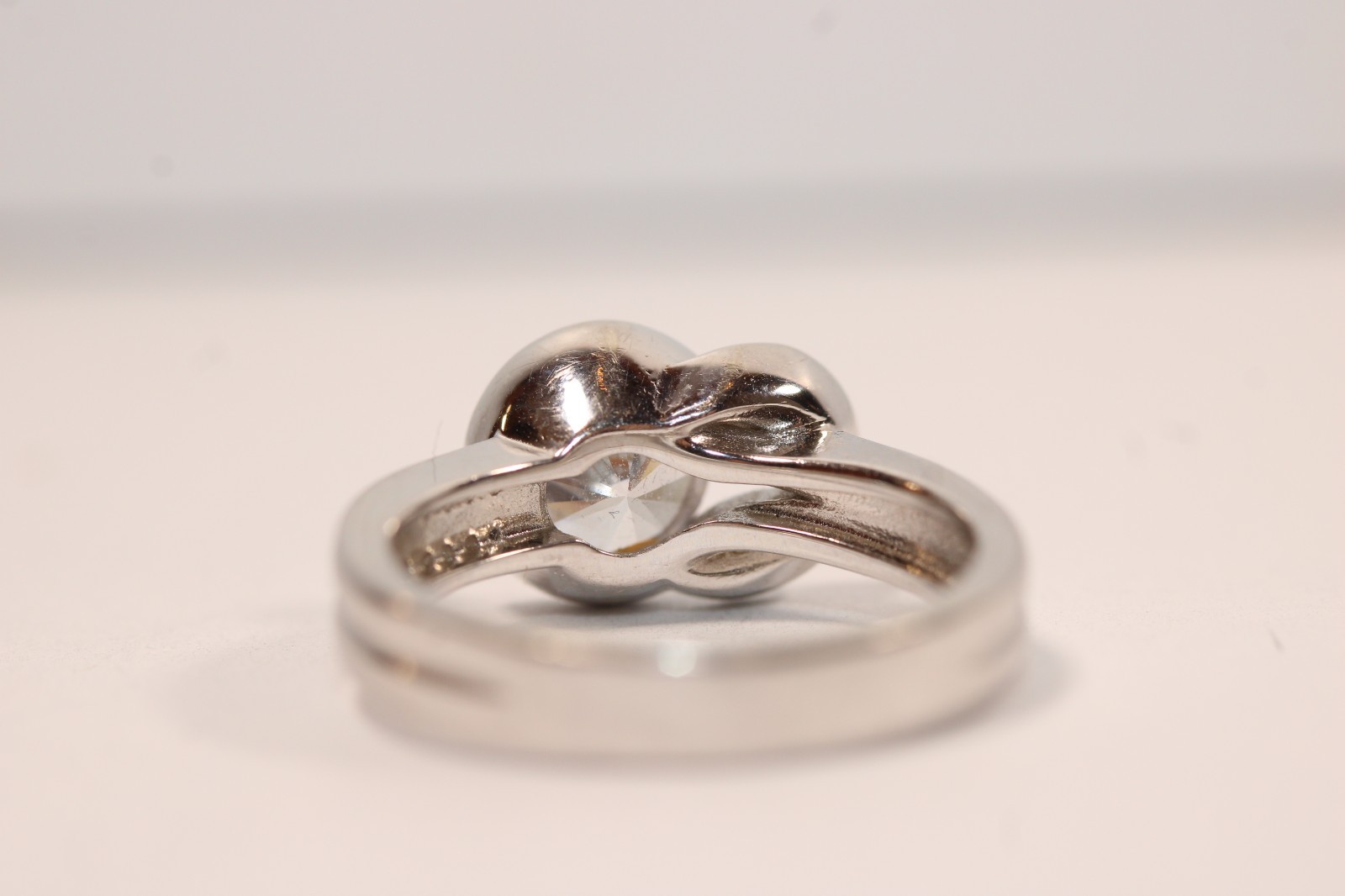 2Ct Knot Lab Created??? Diamond Solitaire Engagement S925 Size 7