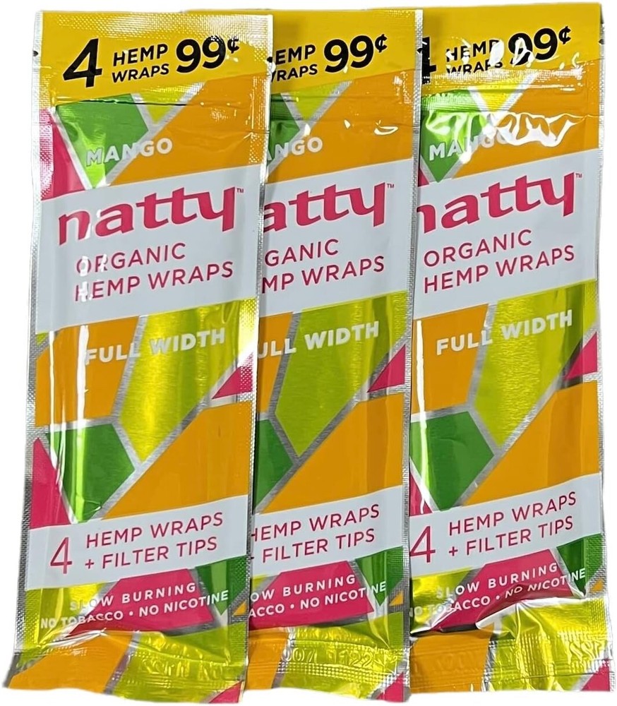 Natty Full Width Wraps 15 Packs Per Box 4 Wraps Per Pack (Mango)