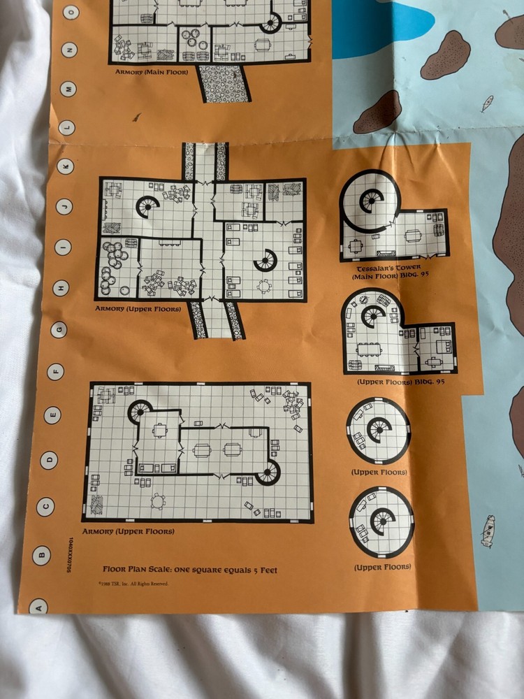 1988 TSR Game Map - Vintage
