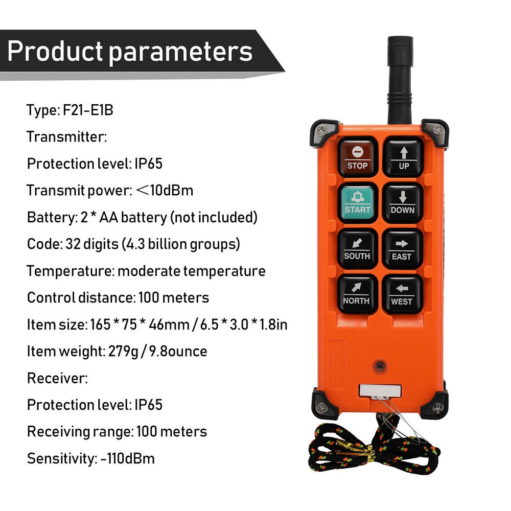 F21-E1B Indust Wireless Crane Radio Remote Control Hoist Controller DC12-72V ROM