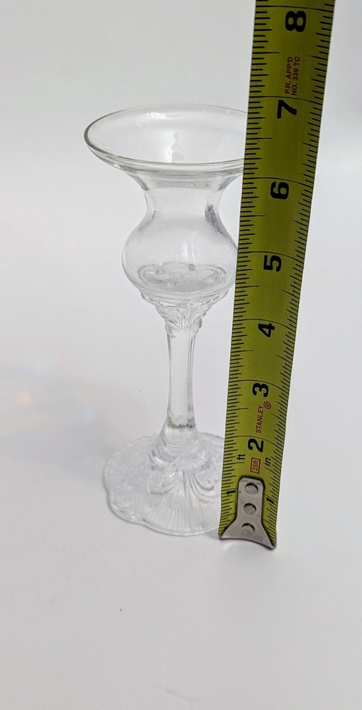 Vintage Patterned Glass Candle Holders