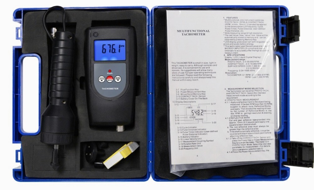 Digital Rotative Tachometer Gauge With Wide Measuring Range And High Resolution
