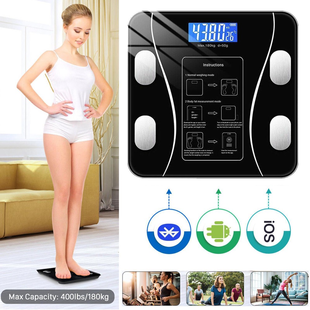 180KG Digital Scale Bluetooth Body Fat Scale Smart Electronic BMI Weighing Scale
