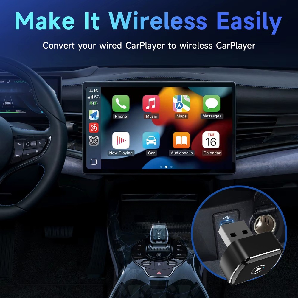 USB Auto Wireless CarPlay Adapter For Apple Android Wireless Dongle Plug ＆ Play