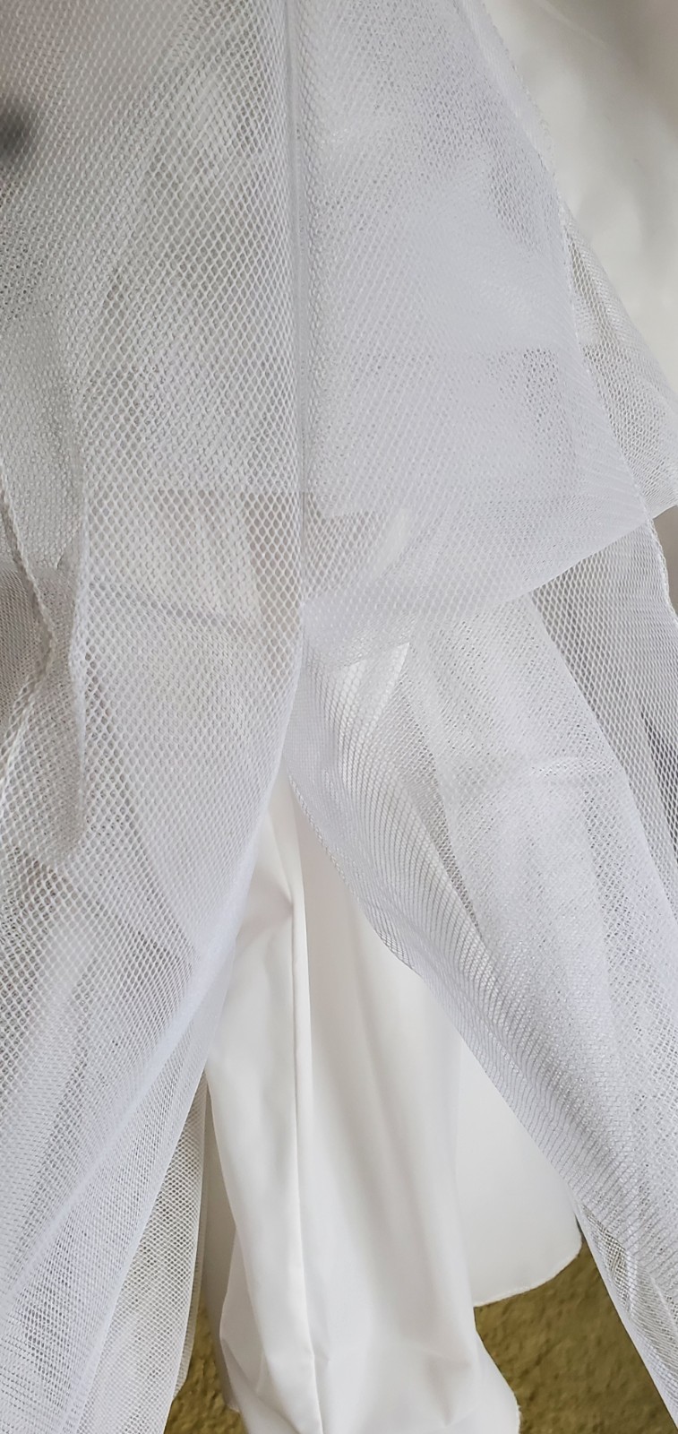 Used Home Made White Bridal Full Netted Wedding Gown Slip