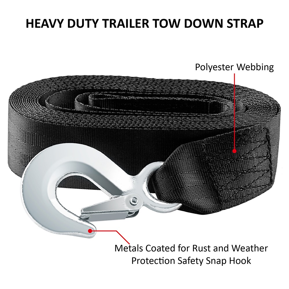 2"x20' Winch Strap 10000lbs Snap Hook Quick For Deluxe Boat Trailer Replacement