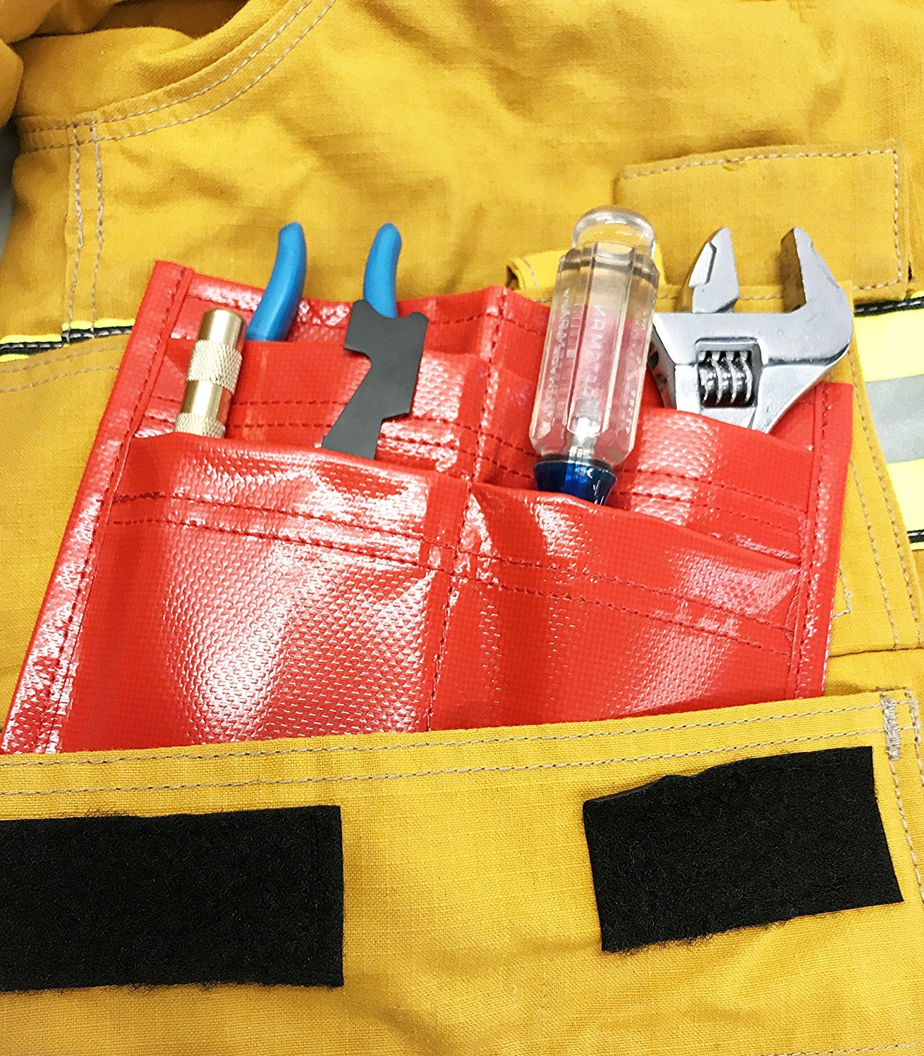 LINE2design Firefighter Tool Pouch Bunker Gear Pocket Tool Holder Nylon - Red