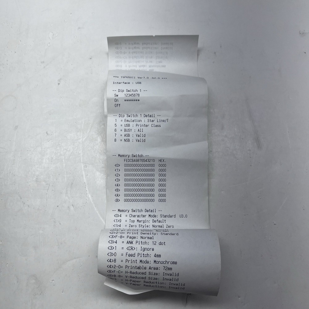 Star Micronics TSP650II 654IIU POS Receipt Printer USB