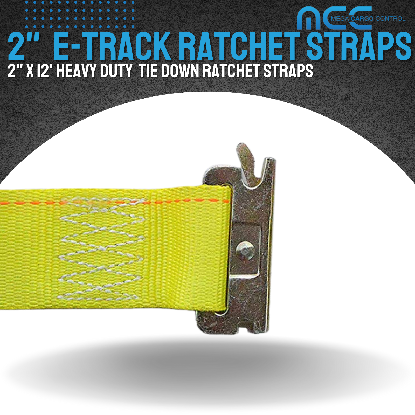 2 Pack 2" x 12' E-Track Ratchet Tie Down Strap Truck Trailer Enclosed Cargo Van