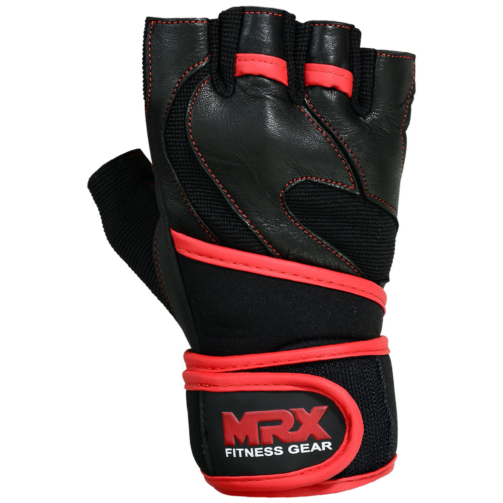 Weight Lifting Gloves Leather Workout Gym Exercise Training Wrist Support Strap