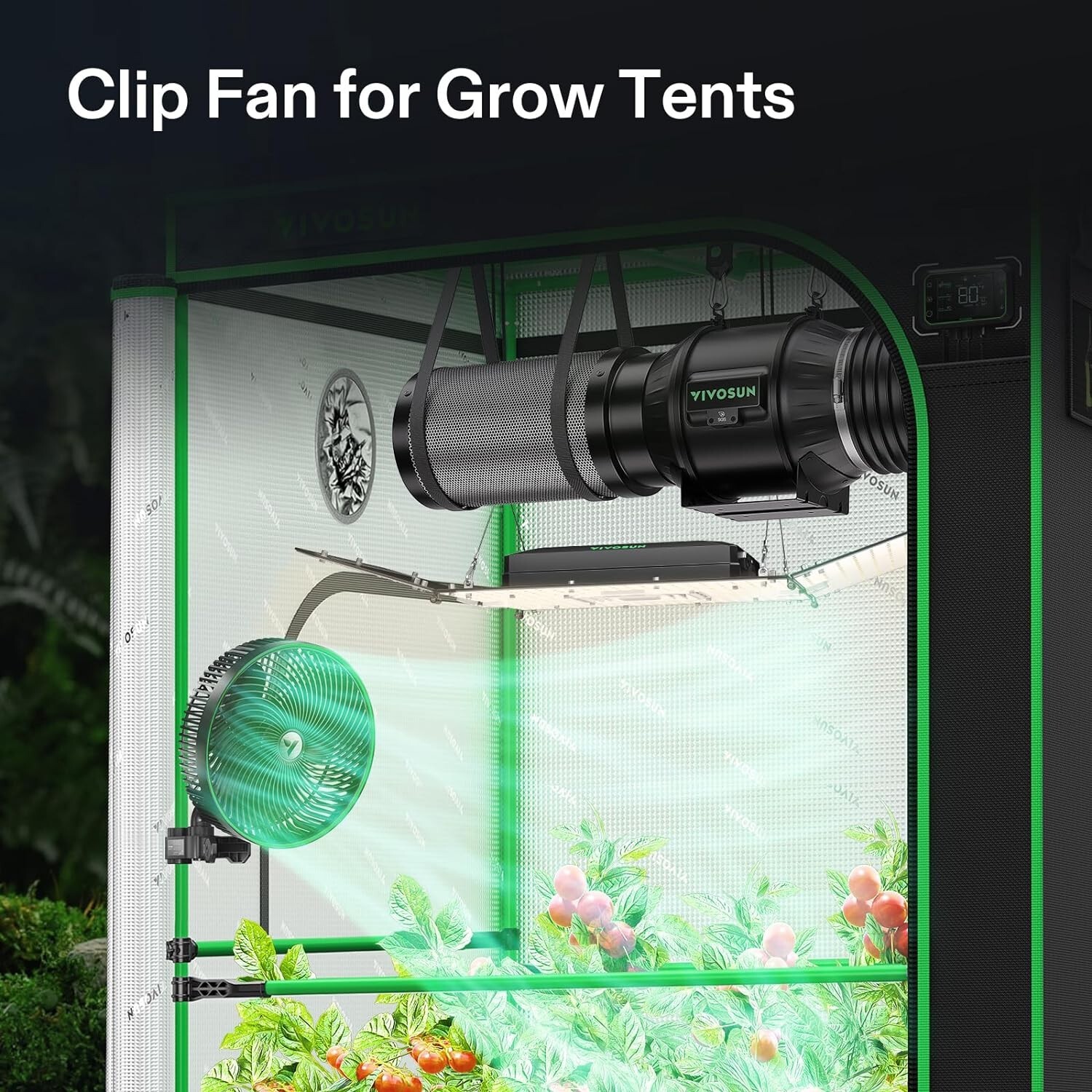 AeroWave E9 Clip-on Fan,EC Motor, Auto Oscillation Fan,Air Circulator,Black