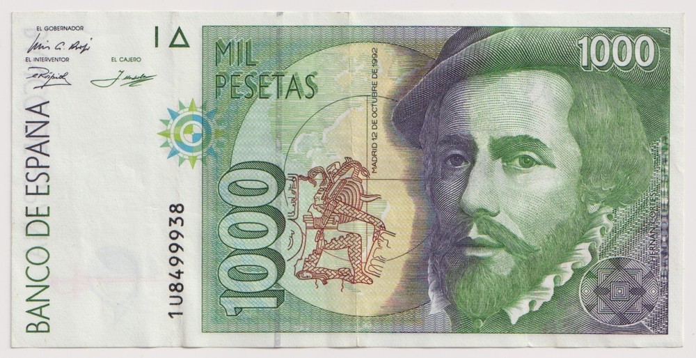 Spain 1000 Festas, year 1992 Banknotes