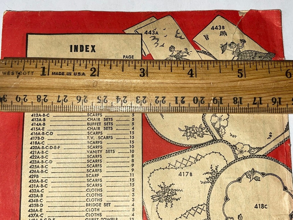 Vtg Vogart Transfer Pattern Thread Color Charts Spring 1953 Woolworth