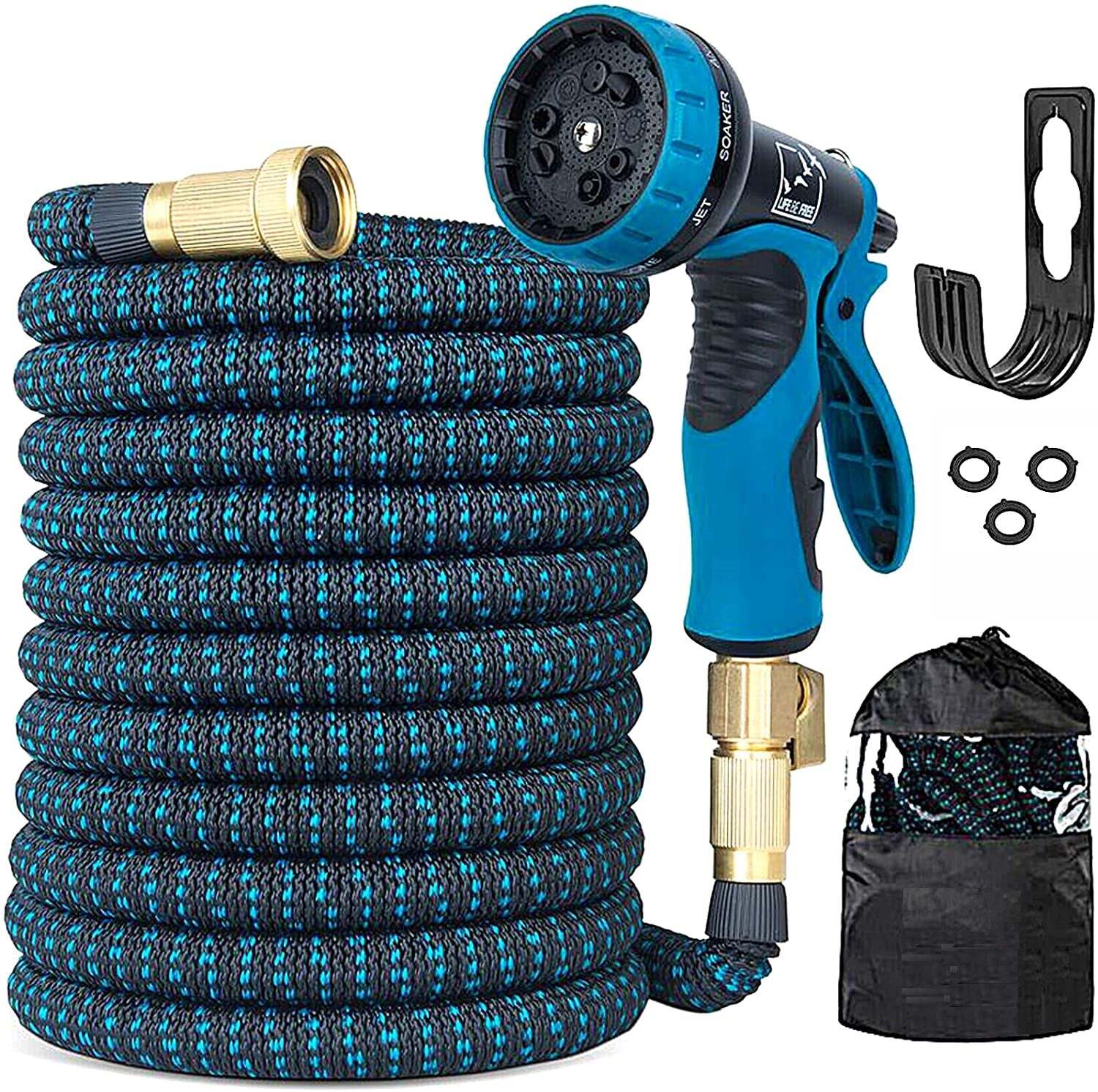 LIGHTWEIGHT NO-KINK WATER HOSE, FLEXIBLE WATER HOSE UPGRADED LEAKPROOF