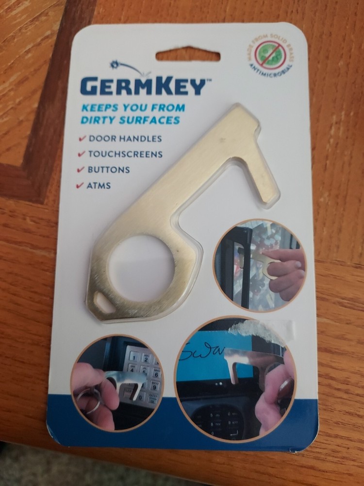 Germ Key - Solid Brass Antimicrobial GermKey - Touch Tool - New in package
