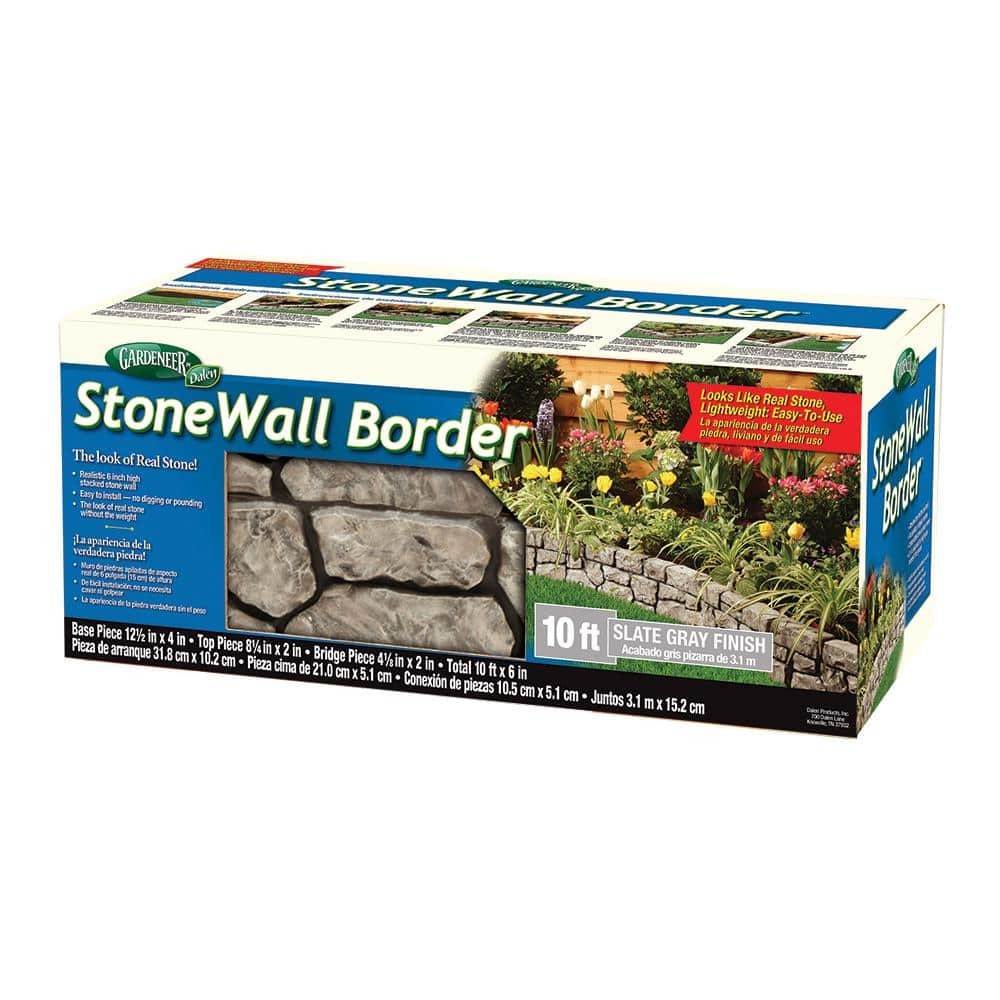 StoneWall Border - 10 ft. x 6 in. Grey No-Dig DIY Garden and Landscape Edging