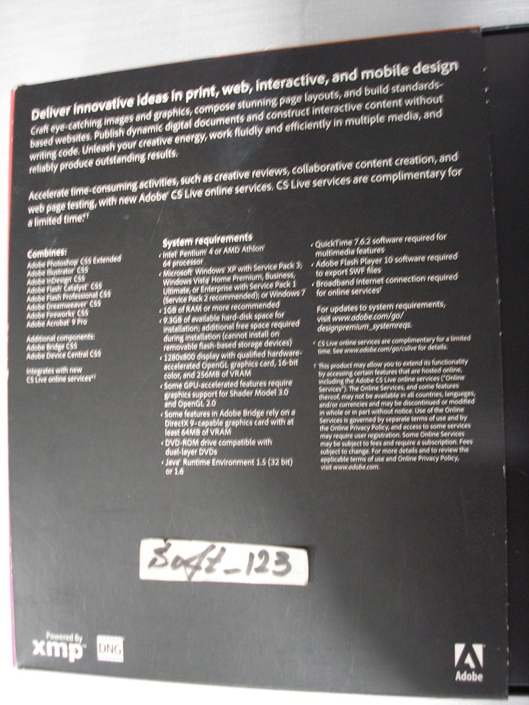 Adobe Creative Suite 5 CS5 Design Premium For Windows Full/Upgrade DVD Version