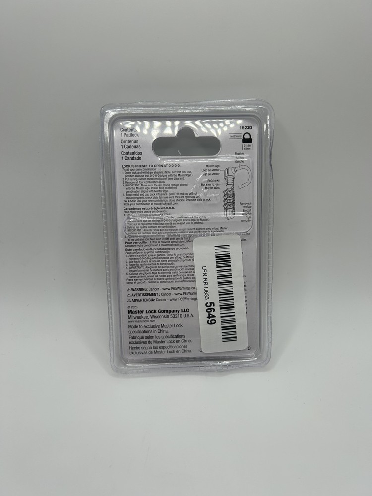 Master Lock Black & White 1 in, 4 Level Security (1523D)