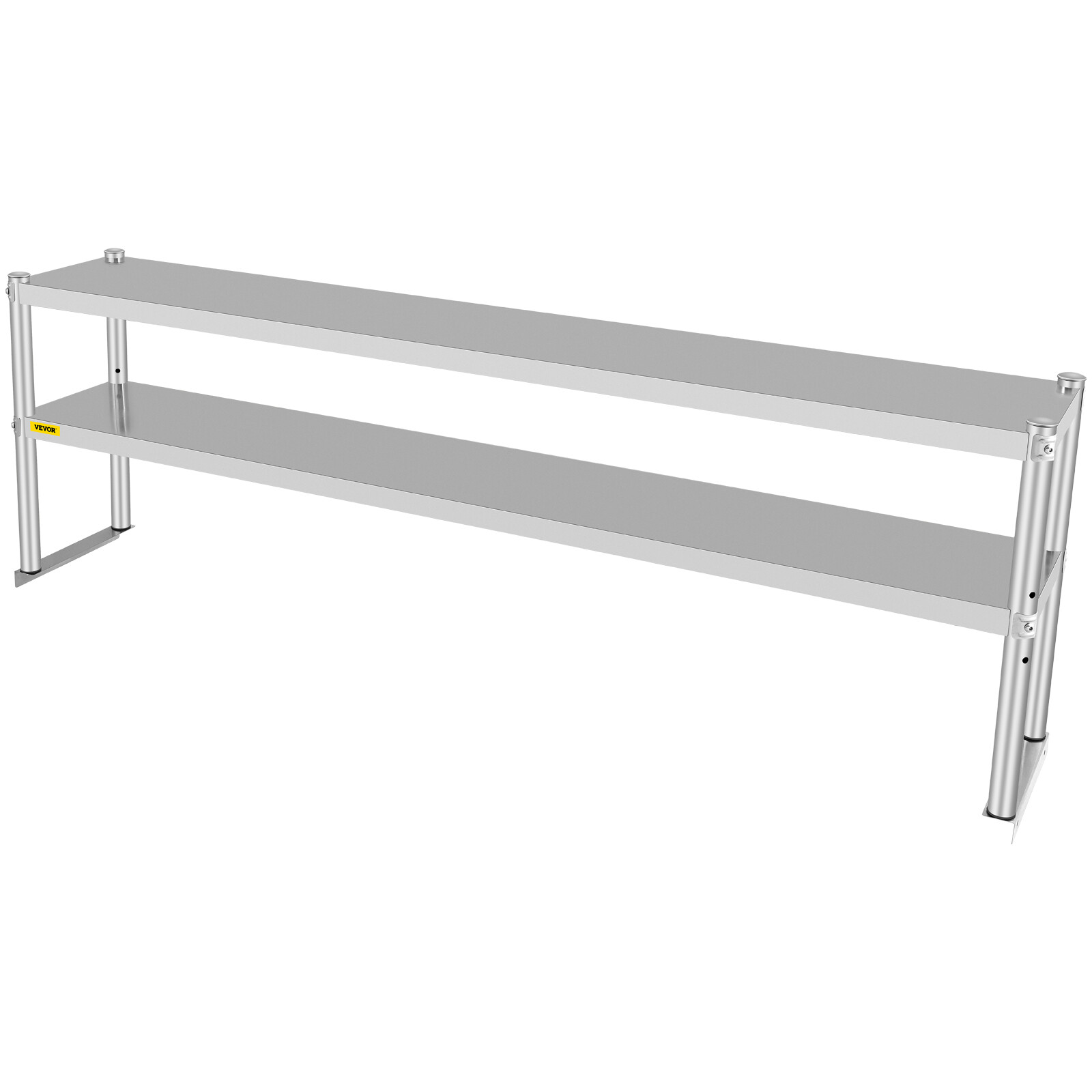 VEVOR Stainless Steel Commercial Wide Double Overshelf 72"X 12" for Prep Table