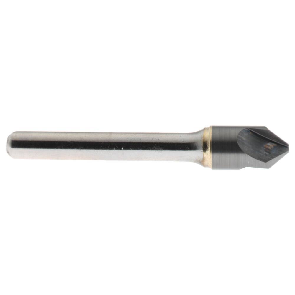 Hertel 3/8" Head Diam, 1/4" Shank, 3 Flute 82° Solid Carbide Countersink Brig...