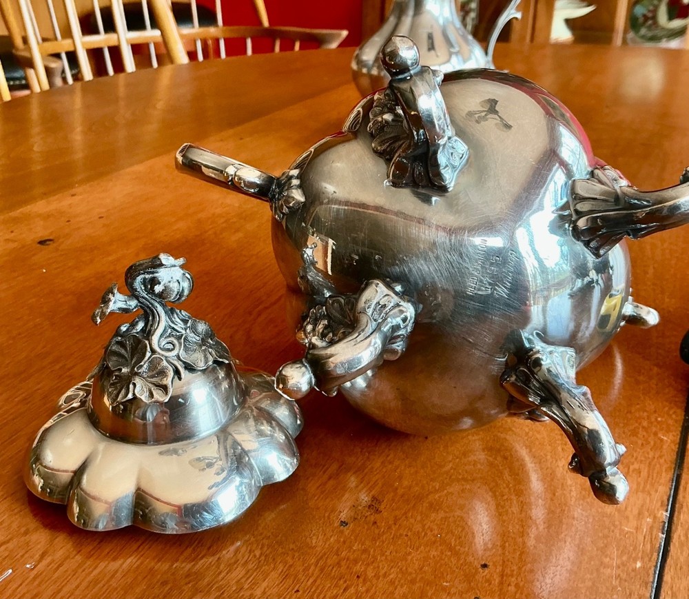 Vintage Reed & Barton Winthrop Silverplate Tea & Coffee Service, 4 Piece + Tray