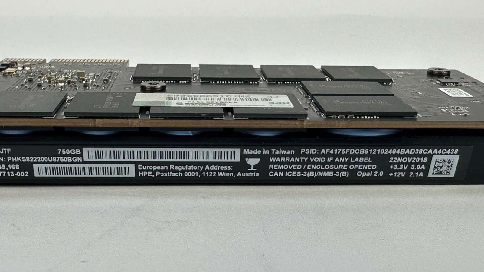 HPE Intel DC Optane P4800X 750GB NVMe PCIe x4 SSD WI AIC 878038-B21 30DWPD 41PBW