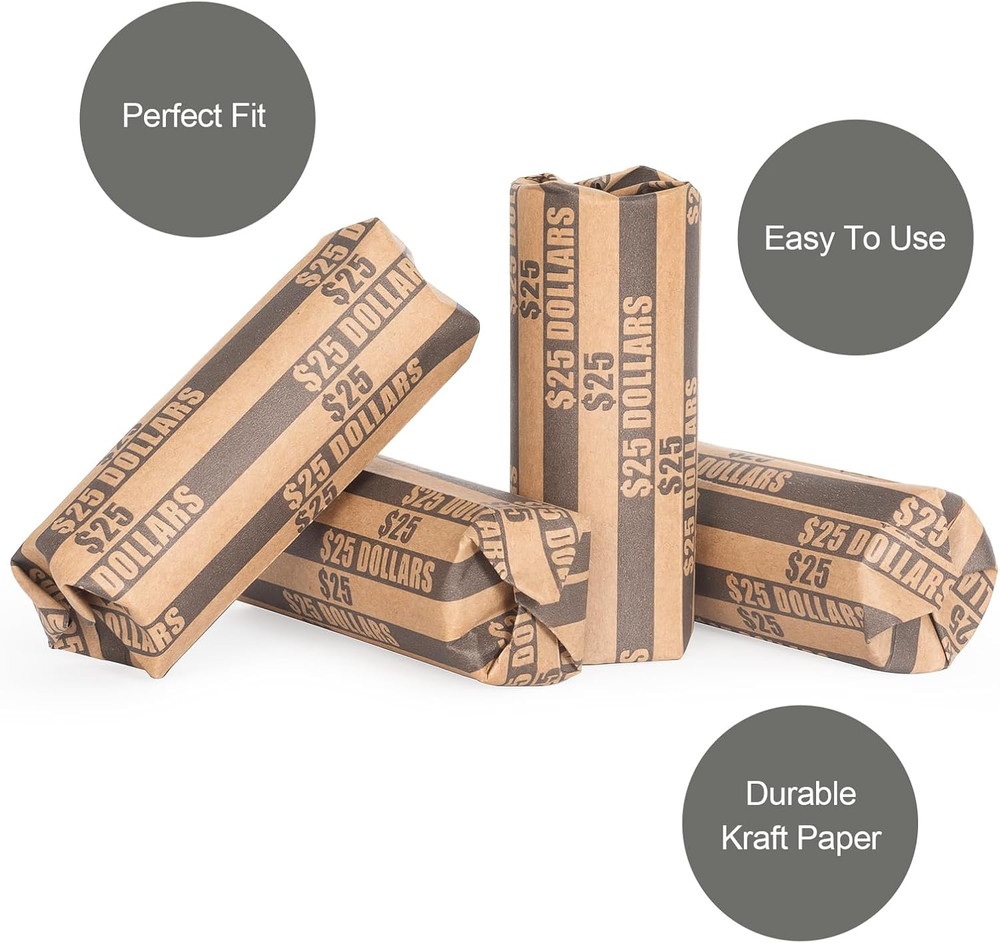 Dollar Coin Wrappers Dollars Only Flat Dollar Rolls 110PCS