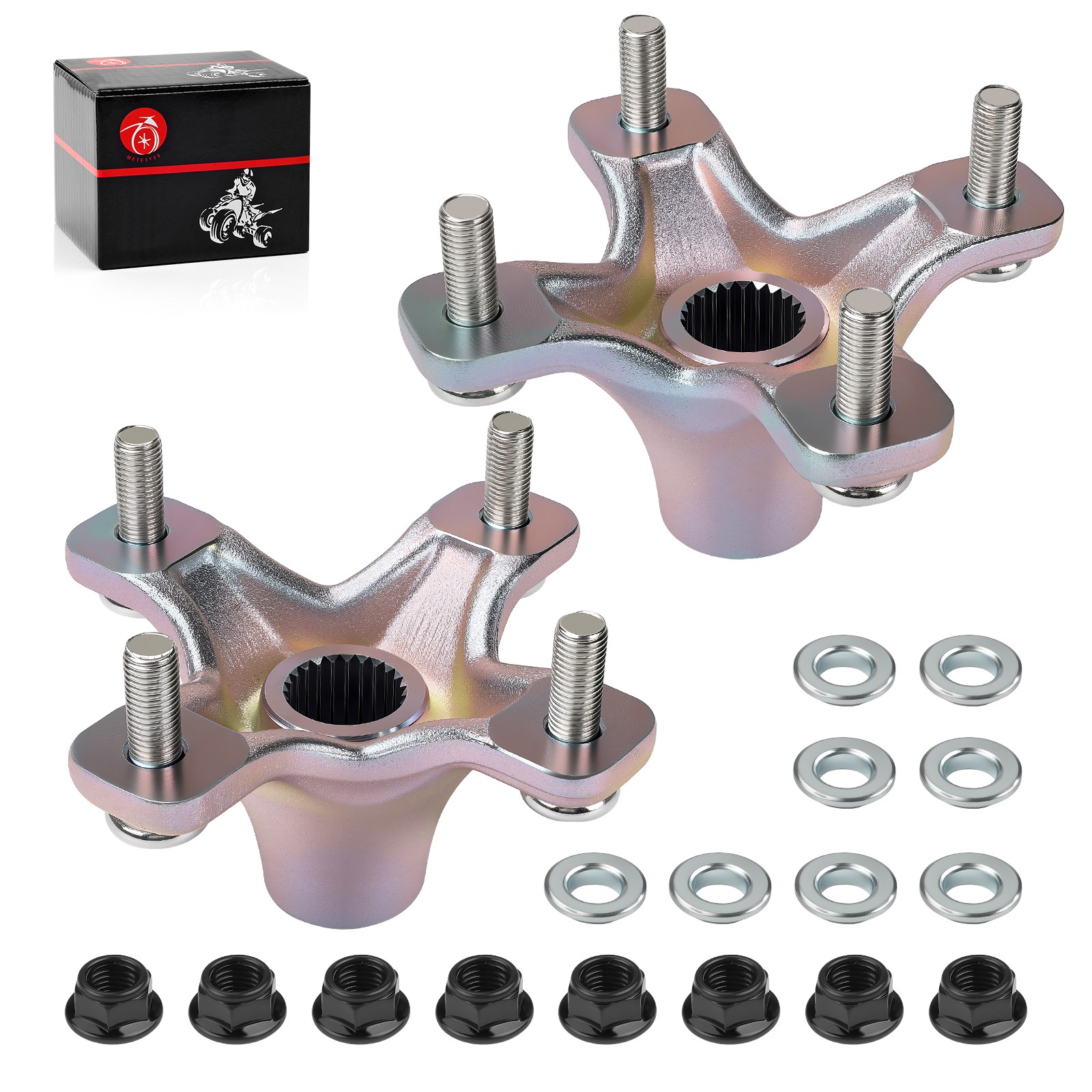 2 Rear Wheel Hubs for Honda Sportrax 400 TRX400EX 2x4 1999-2008 w/ Nuts Adaptors