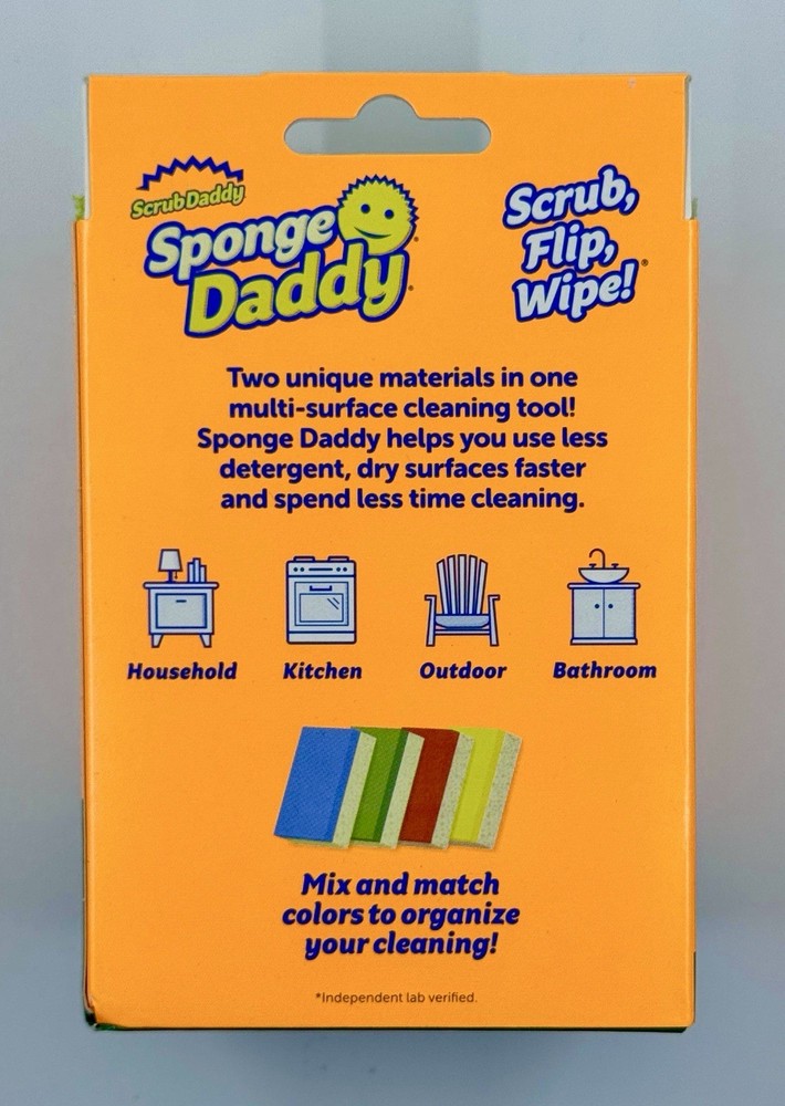 Scrub Daddy Sponge Daddy 4-Pack Dual Sided Scratch Free Sponge Scrubber