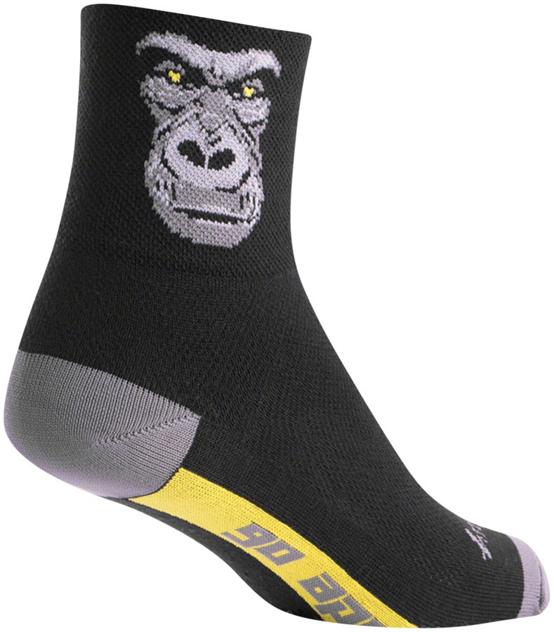 SockGuy Classic Silverback Socks - 3", Black/Gray, Small/Medium