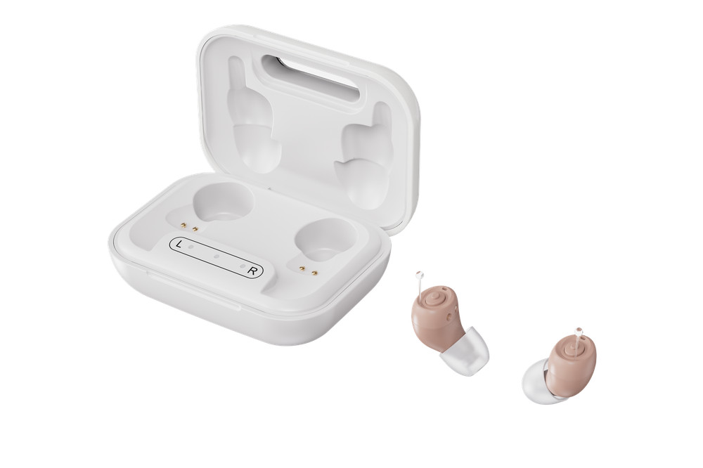 A Pair Hearing Aid Noise Reduction Virtually Invisible Hearing Loss Elderly