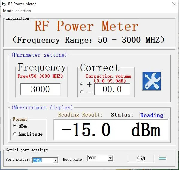500MHz/3GHz/8GHz OLED RF Power Meter RF Attenuation Value Settable PC Sofware