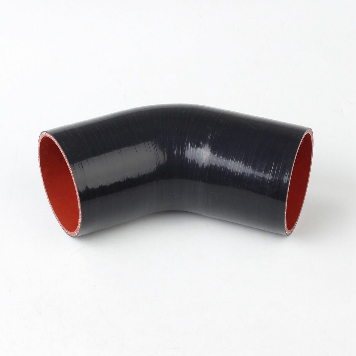 3" inch 76 mm ID 45 Degree Silicone Coupler Hose Pipe Black Red + T-Clamp