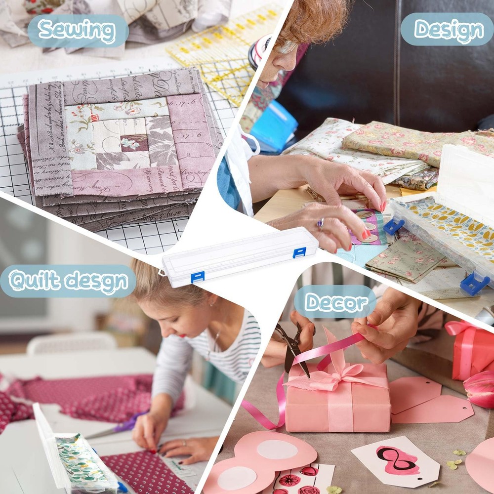 4 Pcs Fabric Strip Case Jelly Cotton Fabric Patchwork Roll Storage Case Bulle...