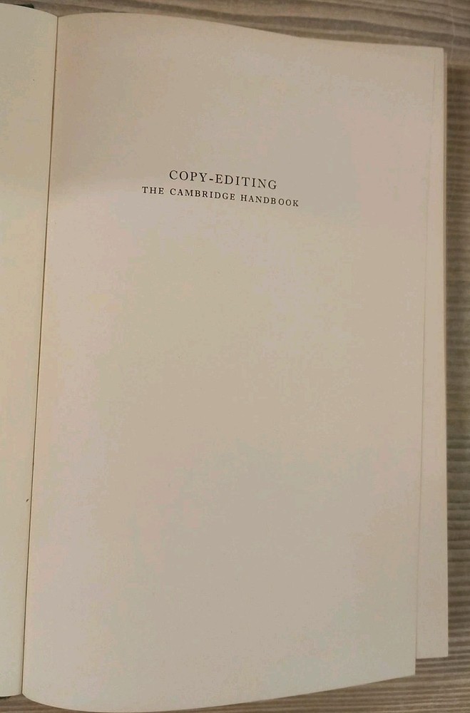 Copy-Editing: The Cambridge Handbook