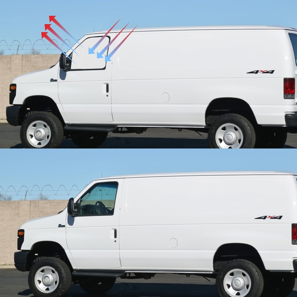 ULROLIT Front Side Window Sun Shade for 1992-2025 Fo-rd E-Series E-150 E-250 ...