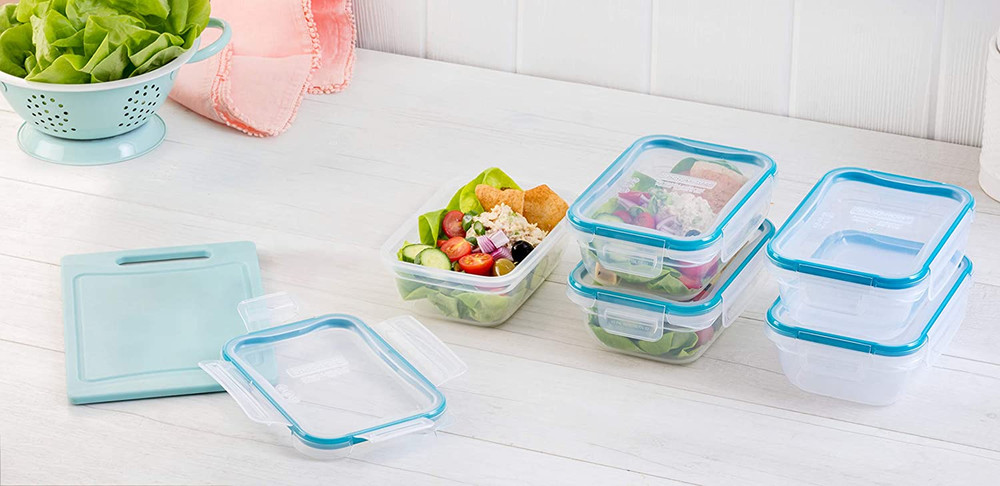 Snapware Total Solution 5-Pack (3-Cup) Plastic Food Storage Containers Set, Leak