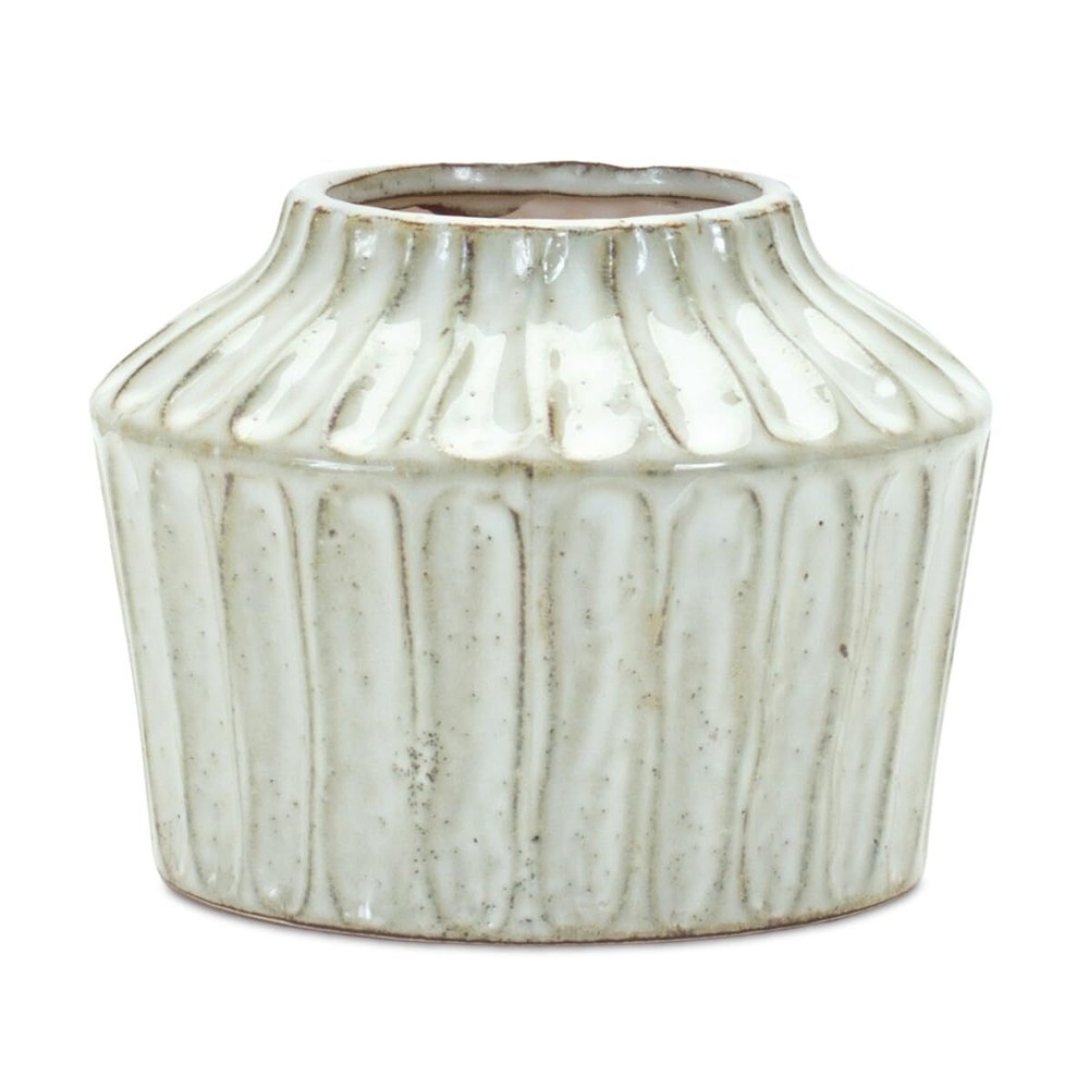 5.75 Terracotta Beige Round Table vase