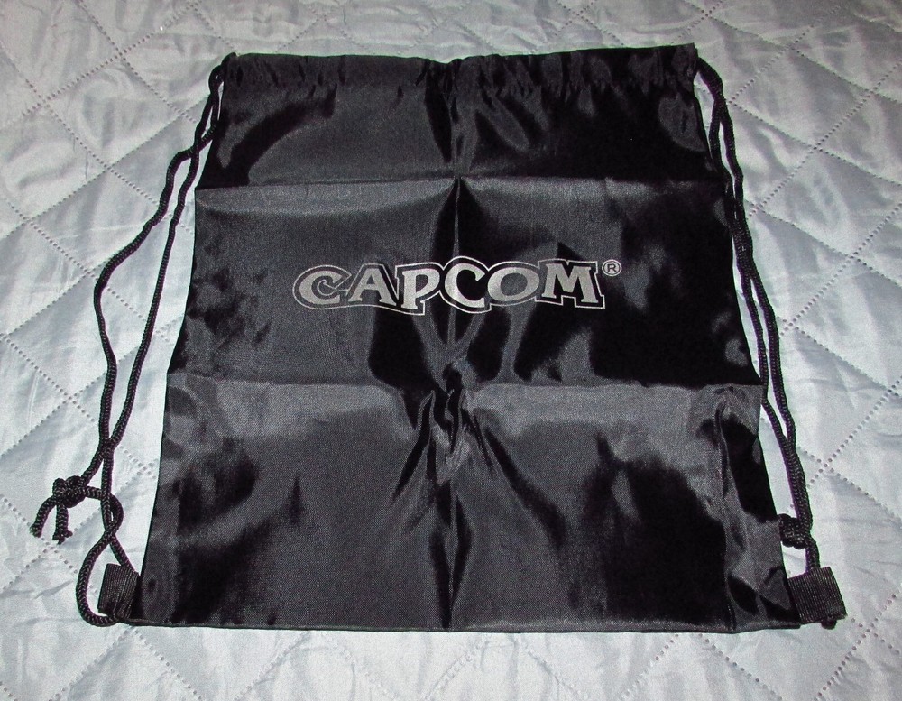 Official Capcom Black Drawstring Backpack Tote Carrying Bag Free Shipping
